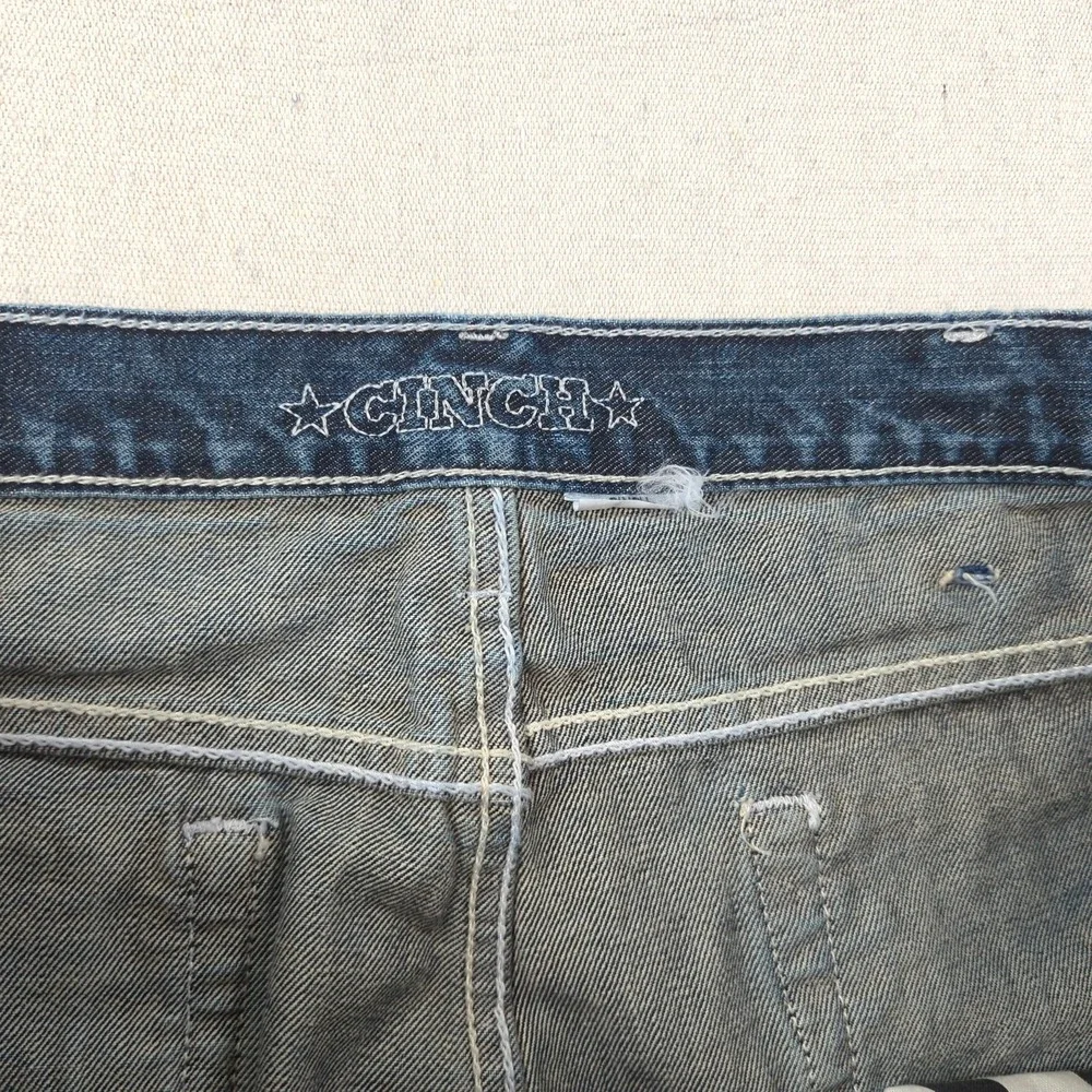 Cinch Jeans Mens 40x33 Blue Western Cowboy Rancher Rodeo White Label